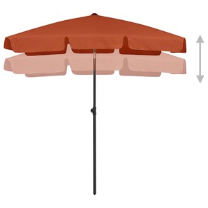 Parasol de plage 180 x 120 cm 180 x 120 x 232 cm orange