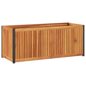 Jardinière bac lit surélevé plantes fleurs terrasse 110 x 45 x 44 cm marron