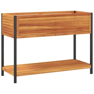 Jardinière bac lit surélevé plantes fleurs terrasse 110 x 45 x 80 cm marron