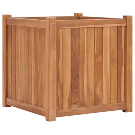 Jardinière bac lit surélevé plantes fleurs terrasse 50 x 50 x 50 cm bois marron