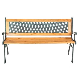 Banc de jardin meuble bois massif métal 18 x 51 x 73 cm métal marron
