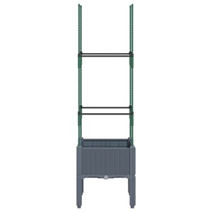 Jardinière bac lit surélevé plantes fleurs terrasse 40 x 40 x 142 cm gris