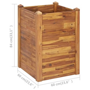 Jardinière lit surélevé plantes fleurs jardin 60 60 x 60 x 84 cm bois marron