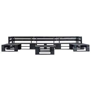 Salon de jardin meuble d'extérieur ensemble de 330 x 126 x 65 cm bois marron