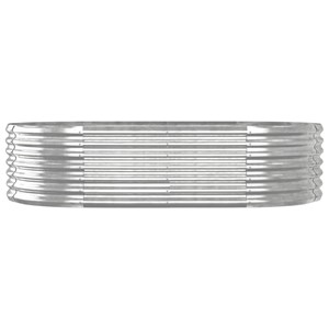 Jardinière bac lit surélevé plantes fleurs terrasse 152 x 80 x 36 cm argenté