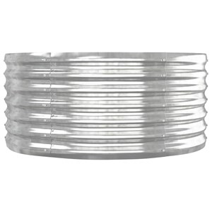 Jardinière bac lit surélevé plantes fleurs terrasse 152 x 80 x 36 cm argenté