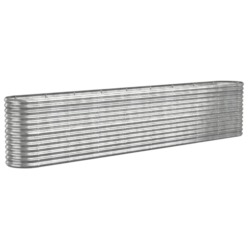 Helloshop26 - Jardinière bac lit surélevé plantes fleurs terrasse 332 x 40 x 68 cm argenté