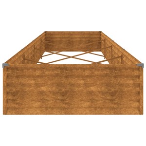 Jardinière bac lit surélevé plantes fleurs terrasse 387 x 100 x 36 cm marron