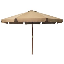 Parasol mobilier de jardin avec mât en 330 x 330 x 254 cm bois marron