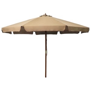 Parasol mobilier de jardin avec mât en 330 x 330 x 254 cm bois marron