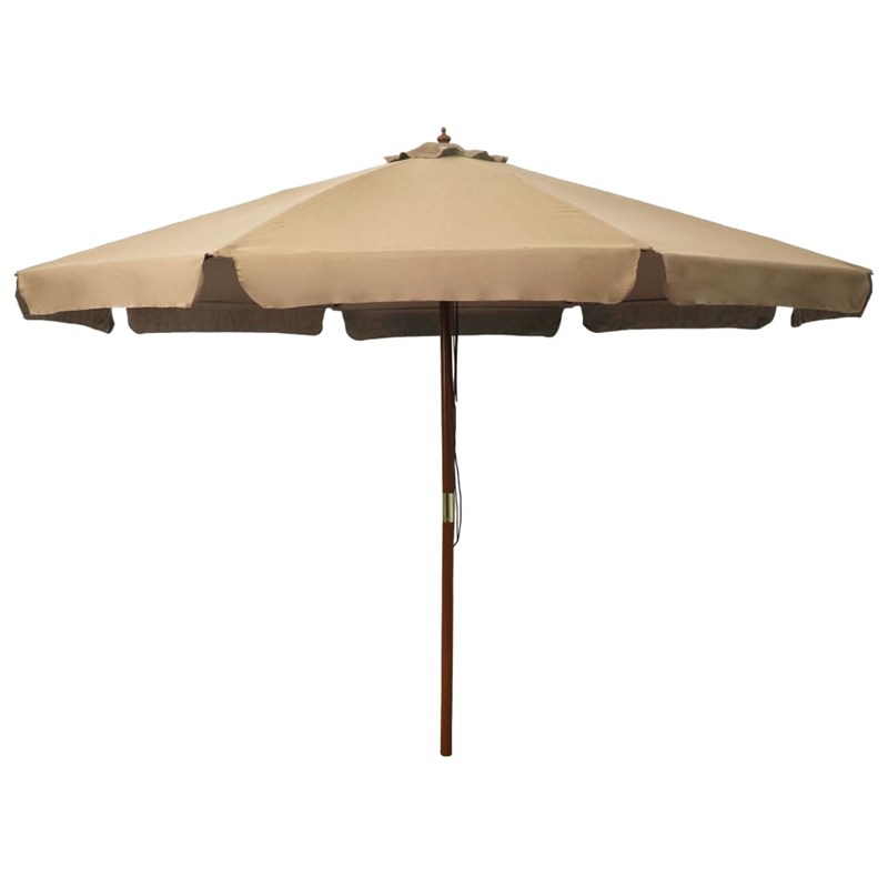 Parasol mobilier de jardin avec mât en 330 x 330 x 254 cm bois marron