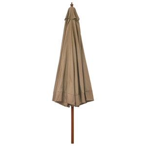 Parasol mobilier de jardin avec mât en 330 x 330 x 254 cm bois marron