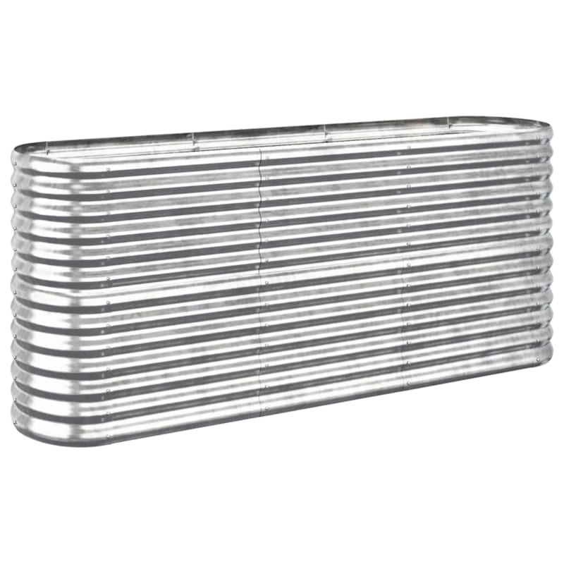 Jardinière bac lit surélevé plantes fleurs terrasse 152 x 40 x 68 cm argenté