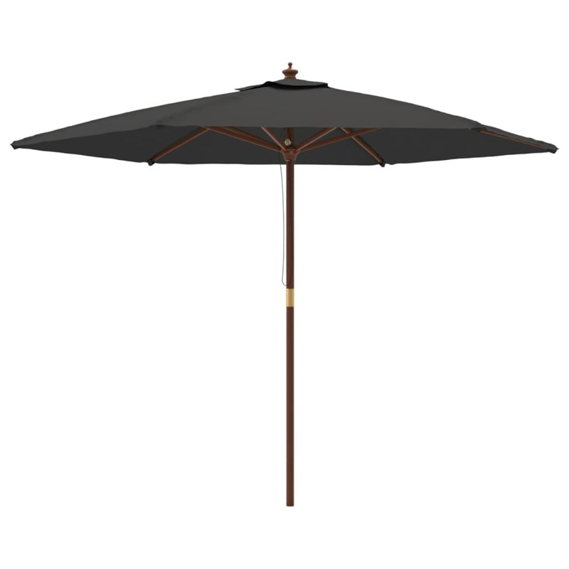 Parasol de jardin avec mât en bois 299 x 299 x 240 cm bois marron