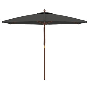 Parasol de jardin avec mât en bois 299 x 299 x 240 cm bois marron