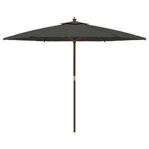 Parasol de jardin avec mât en bois 299 x 299 x 240 cm bois marron