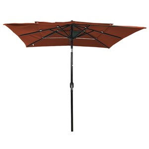 Parasol à 3 niveaux avec mât en 250 x 250 x 260 cm aluminium orange