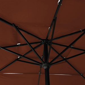 Parasol à 3 niveaux avec mât en 250 x 250 x 260 cm aluminium orange