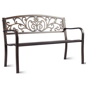 Banc de jardin noir magnifique 127 x 127 x 60 x 85 cm métal argentée