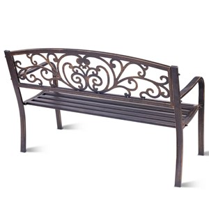 Banc de jardin noir magnifique 127 x 127 x 60 x 85 cm métal argentée