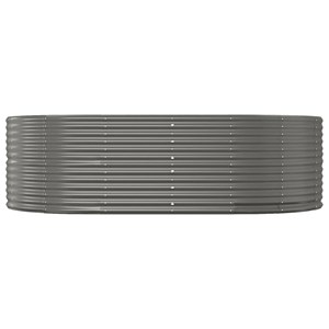 Jardinière bac lit surélevé plantes fleurs terrasse 212 x 140 x 68 cm gris