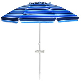 Parasol de plage inclinable 2,2 m avec 220 x 220 x 220 cm bleue