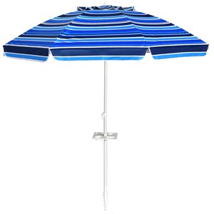 Parasol de plage inclinable 2,2 m avec 220 x 220 x 220 cm bleue