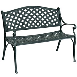 Banc de jardin 2-3 places en fonte 103 x 64 x 79 cm aluminium