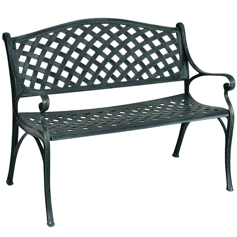 Banc de jardin 2-3 places en fonte 103 x 64 x 79 cm aluminium