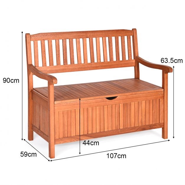 Banc de jardin 2 places 107 x 107 x 59 x 90 cm bois marron