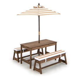 Table et 2 bancs de jardin avec 89 x 44 x 50 cm