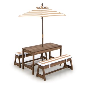 Table et 2 bancs de jardin avec 89 x 44 x 50 cm