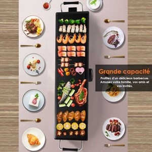 Plancha electrique antiadhésive-1800 watts 230v 50hz-thermostat adjustable