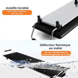 Plancha electrique antiadhésive-1800 watts 230v 50hz-thermostat adjustable