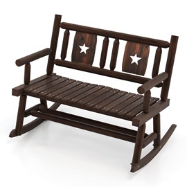 Banc à bascule de jardin en bois 111 x 85 x 89 cm bois marron