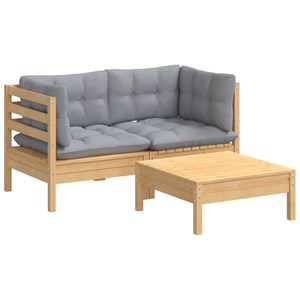 Salon de jardin meuble d'extérieur ensemble de 63.5 x 63.5 x 62.5 cm bois marron