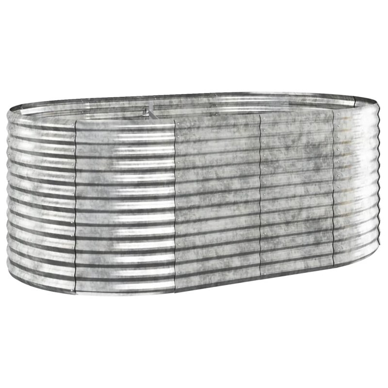 Jardinière bac lit surélevé plantes fleurs terrasse 175 x 100 x 68 cm argenté