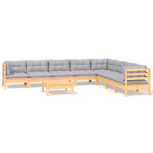 Salon de jardin meuble d'extérieur ensemble de 63.5 x 63.5 x 62.5 cm bois marron