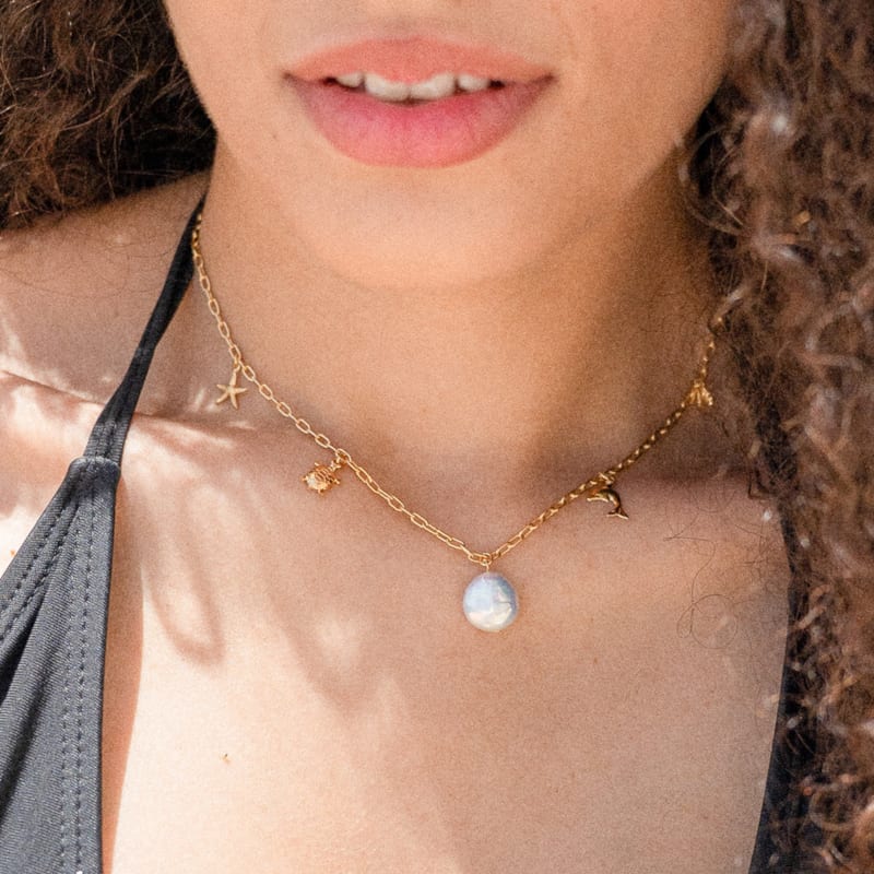 L'Atelier Du Marais - Paris - Collier plaqué or – charms et perle