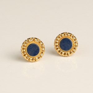 Boucles plaqué or – sodalite naturelle