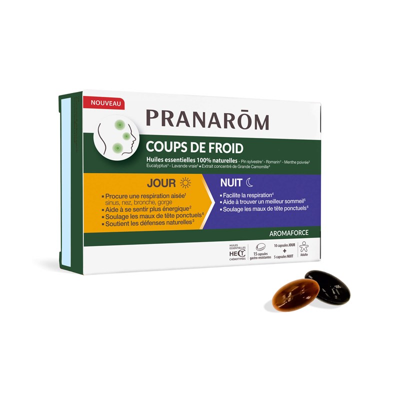Pranarom - capsules coups de froid jour &nbsp; nuit - 15 capsules