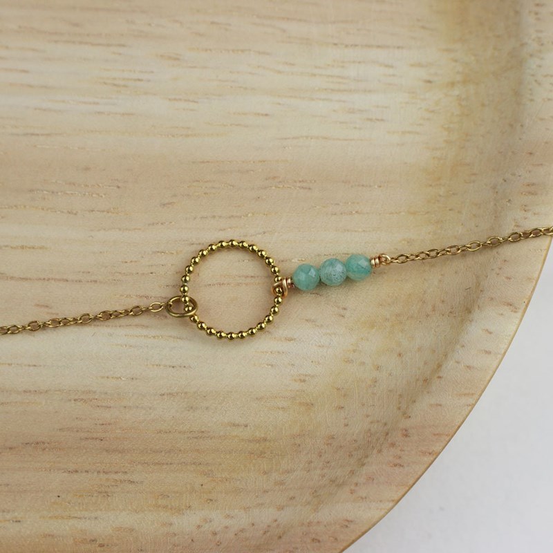 Bracelet cercle et pierres naturelles d'amazonite