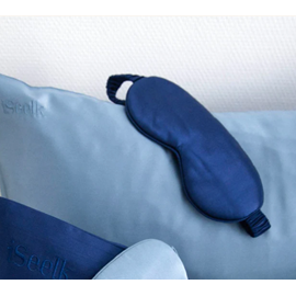 Masque de nuit en soie navy