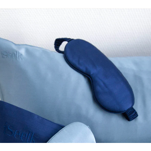 Masque de nuit en soie navy
