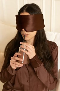 Bandeau de nuit en soie espresso