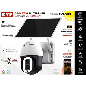 Caméra ip motorisée extérieure 100% solaire