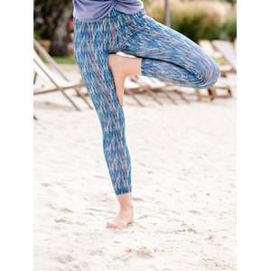 Legging yoga colibri court imprimé feuilles (<1,70m) S