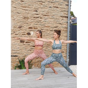 Legging yoga colibri court imprimé panthère verte (<1,70m) XL