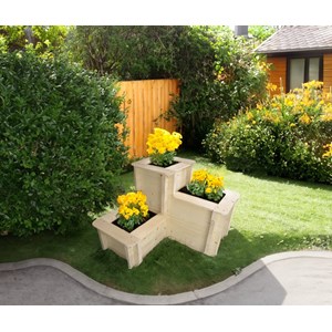 Carre potager exterieur bois - 78x78xh59 cm