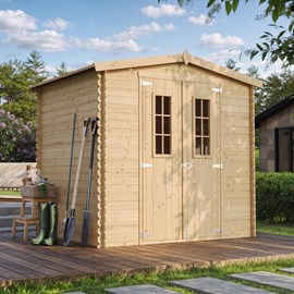 Abri de jardin en bois avec sol traité - l236xl226xh218 cm - 4.33m2